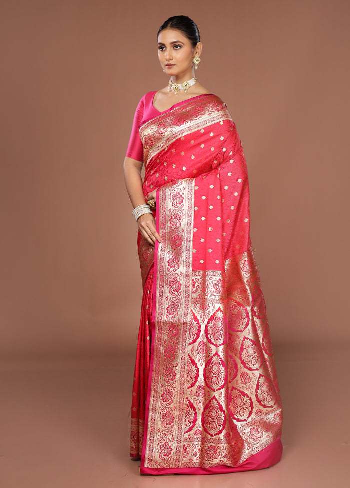 Red Tanchoi Silk Saree With Blouse Piece