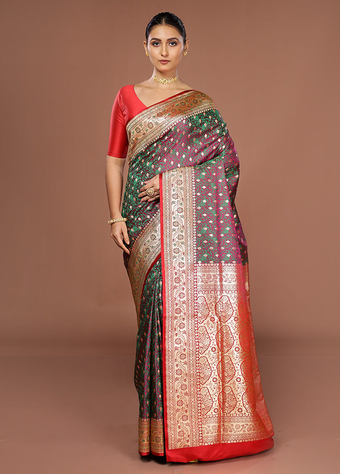 Purple Tanchoi Silk Saree With Blouse Piece
