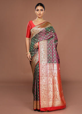 Purple Tanchoi Silk Saree With Blouse Piece