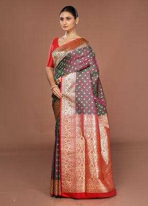 Purple Tanchoi Silk Saree With Blouse Piece