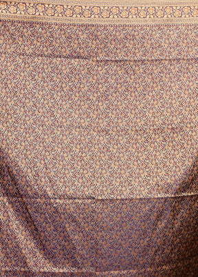 Blue Jamewar Silk Saree With Blouse Piece