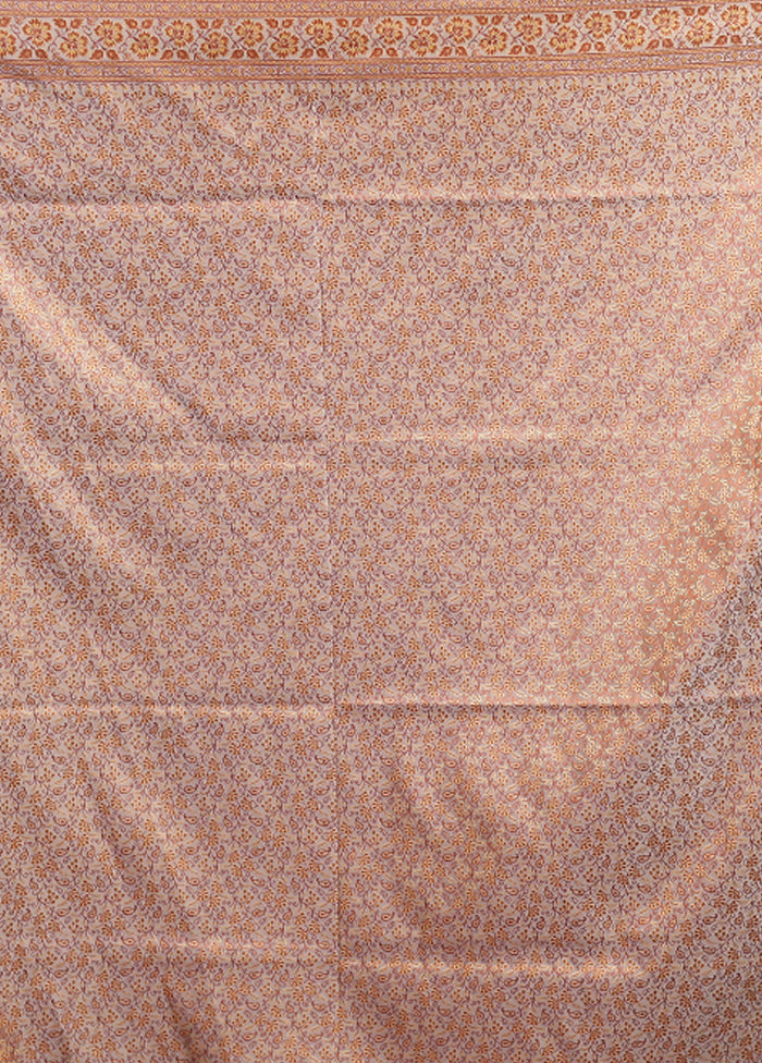 Grey Jamewar Silk Saree With Blouse Piece