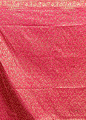 Purple Jamewar Silk Saree With Blouse Piece