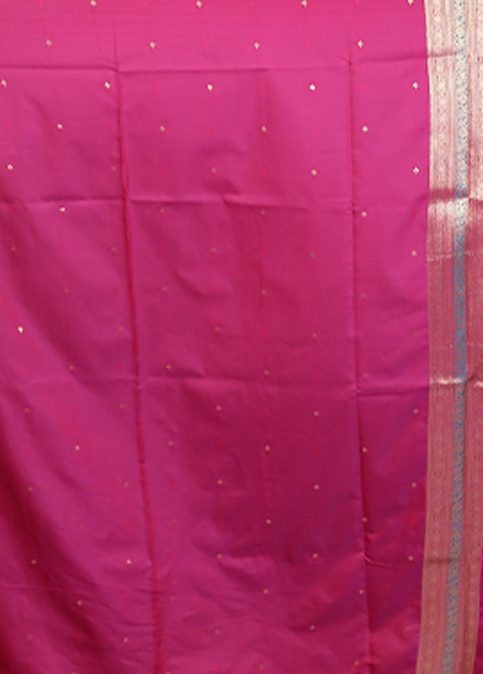 Blue Dupion Silk Saree With Blouse Piece