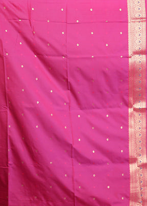 Blue Dupion Silk Saree With Blouse Piece