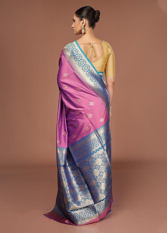 Pink Dupion Silk Saree With Blouse Piece