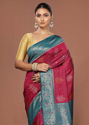 Purple Dupion Silk Saree With Blouse Piece