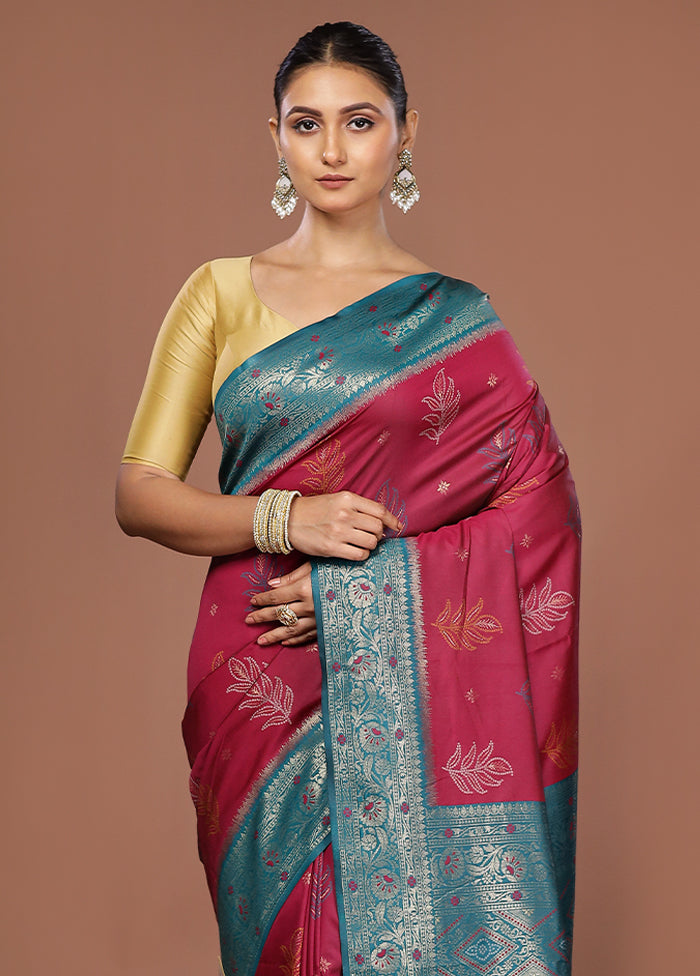 Purple Dupion Silk Saree With Blouse Piece