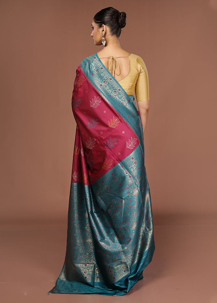 Purple Dupion Silk Saree With Blouse Piece