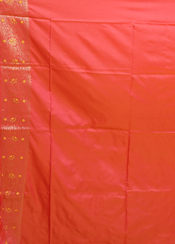 Yellow Dupion Silk Saree With Blouse Piece