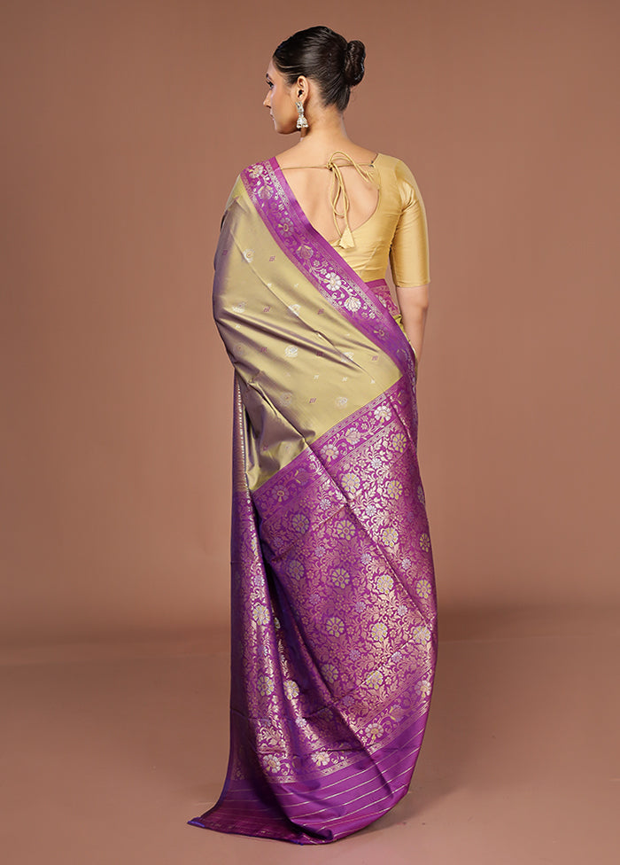 Green Dupion Silk Saree With Blouse Piece