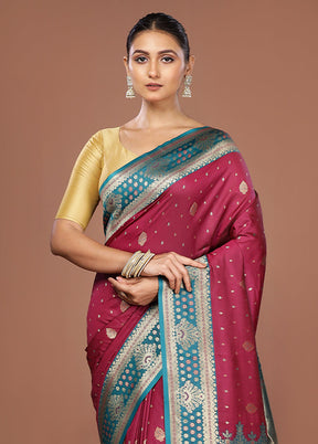 Purple Dupion Silk Saree With Blouse Piece