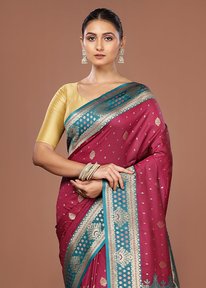 Purple Dupion Silk Saree With Blouse Piece