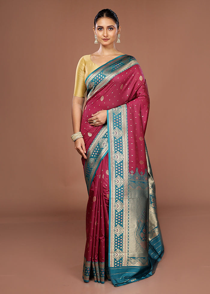 Purple Dupion Silk Saree With Blouse Piece