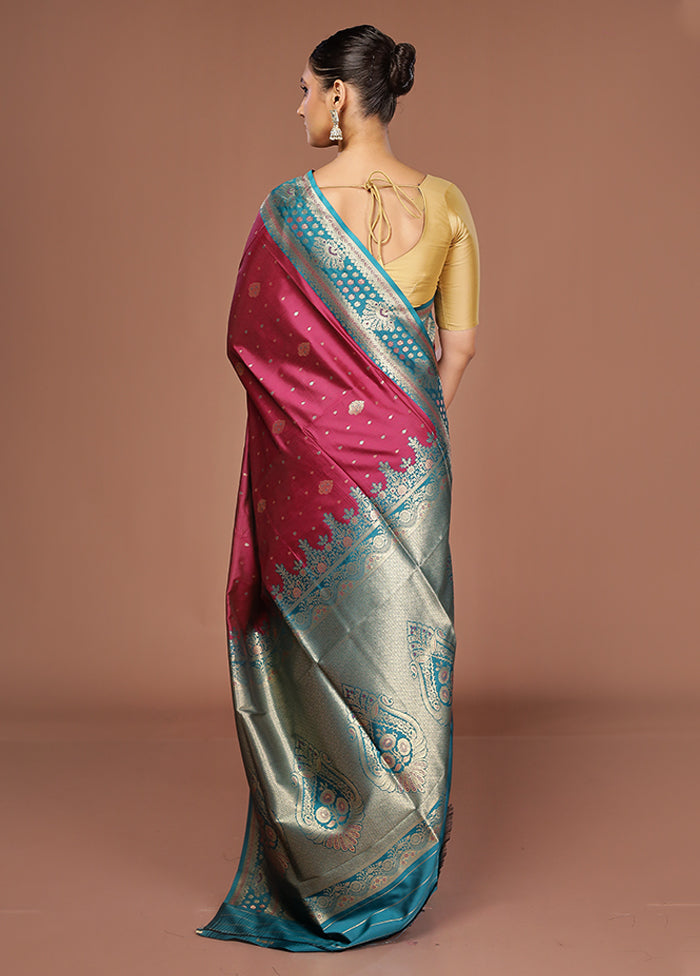 Purple Dupion Silk Saree With Blouse Piece