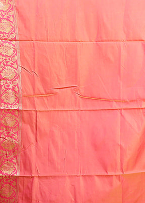 Yellow Dupion Silk Saree With Blouse Piece