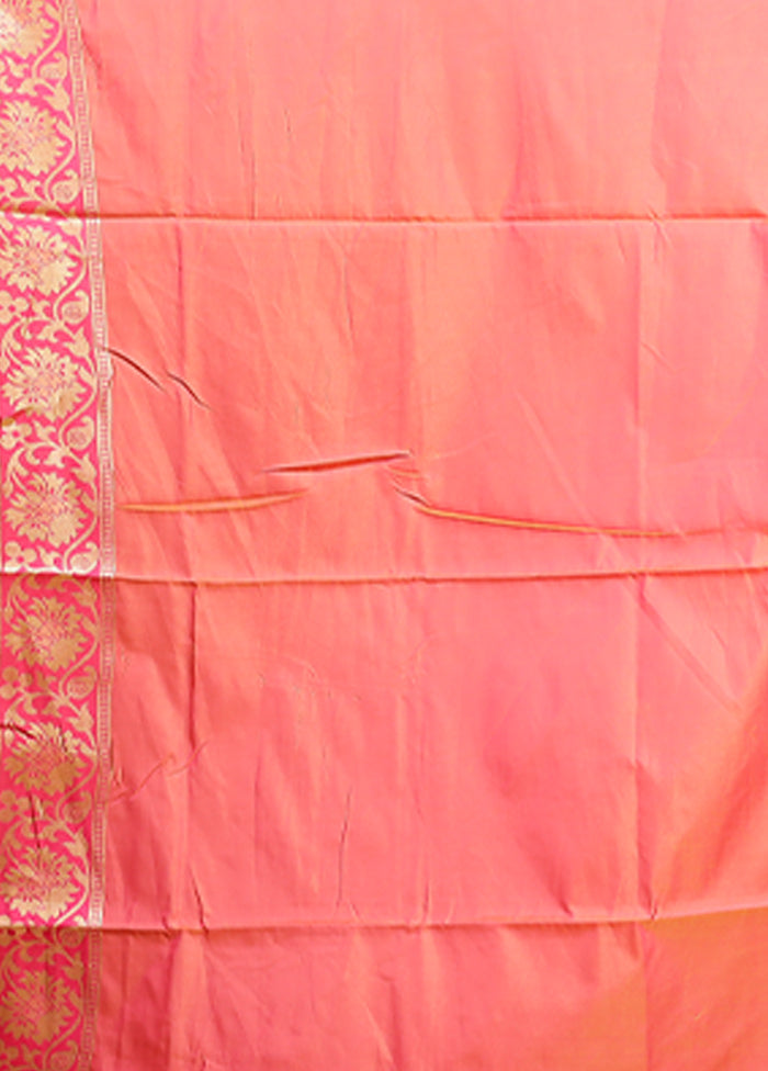 Yellow Dupion Silk Saree With Blouse Piece