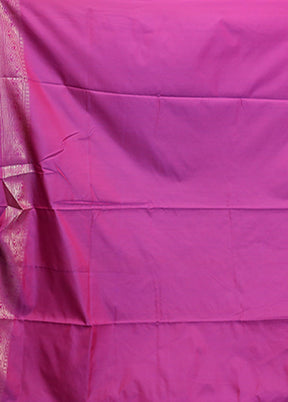Blue Dupion Silk Saree With Blouse Piece