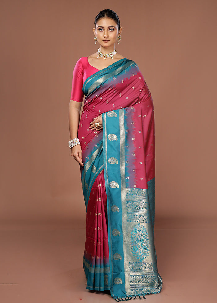 Purple Dupion Silk Saree With Blouse Piece