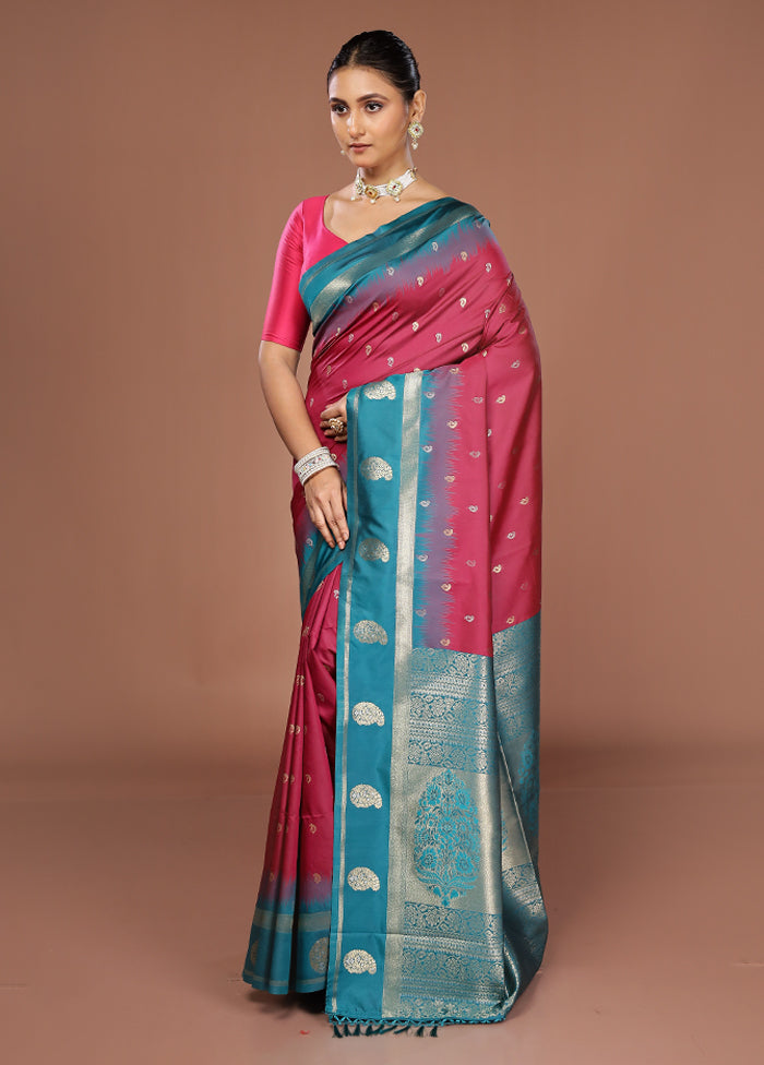 Purple Dupion Silk Saree With Blouse Piece