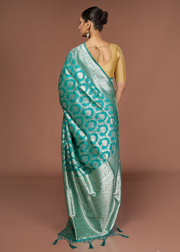 Green Dupion Silk Saree With Blouse Piece