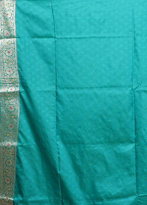 Green Dupion Silk Saree With Blouse Piece