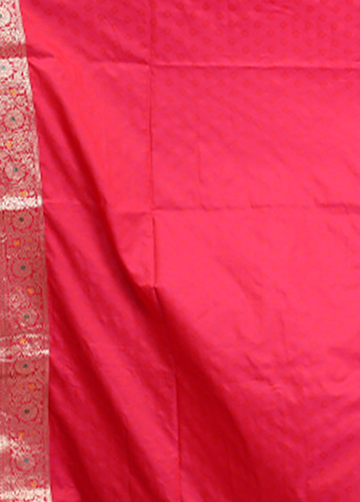 Pink Dupion Silk Saree With Blouse Piece