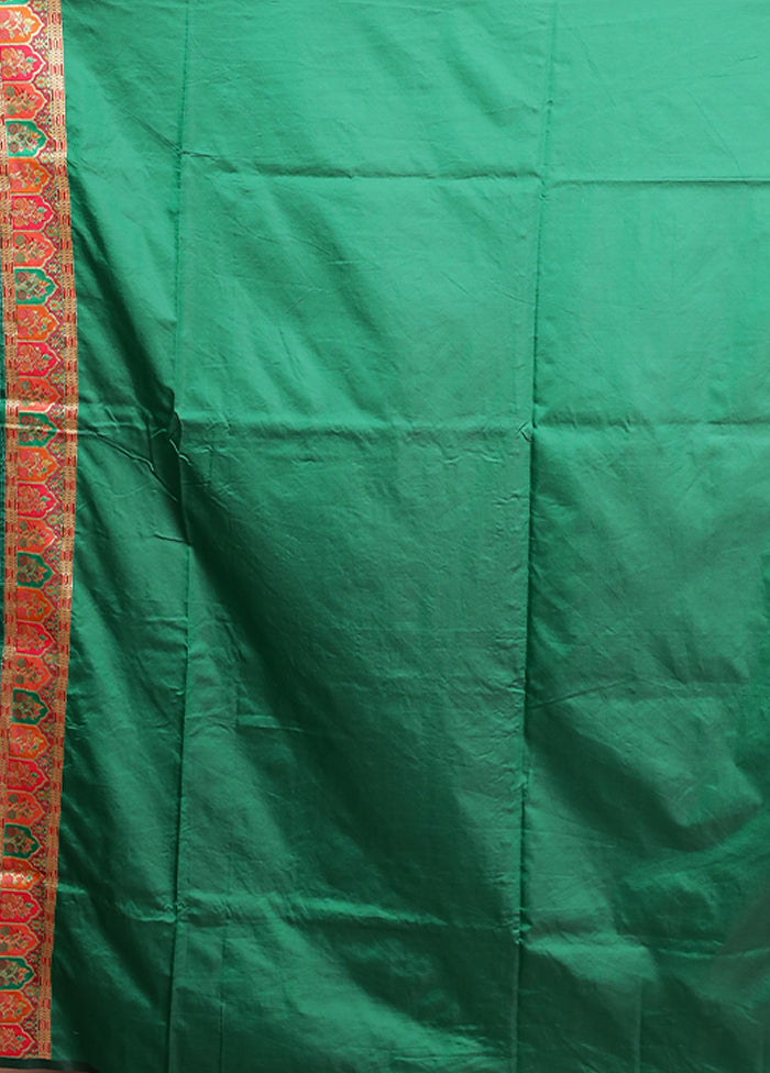 Green Dupion Silk Saree With Blouse Piece