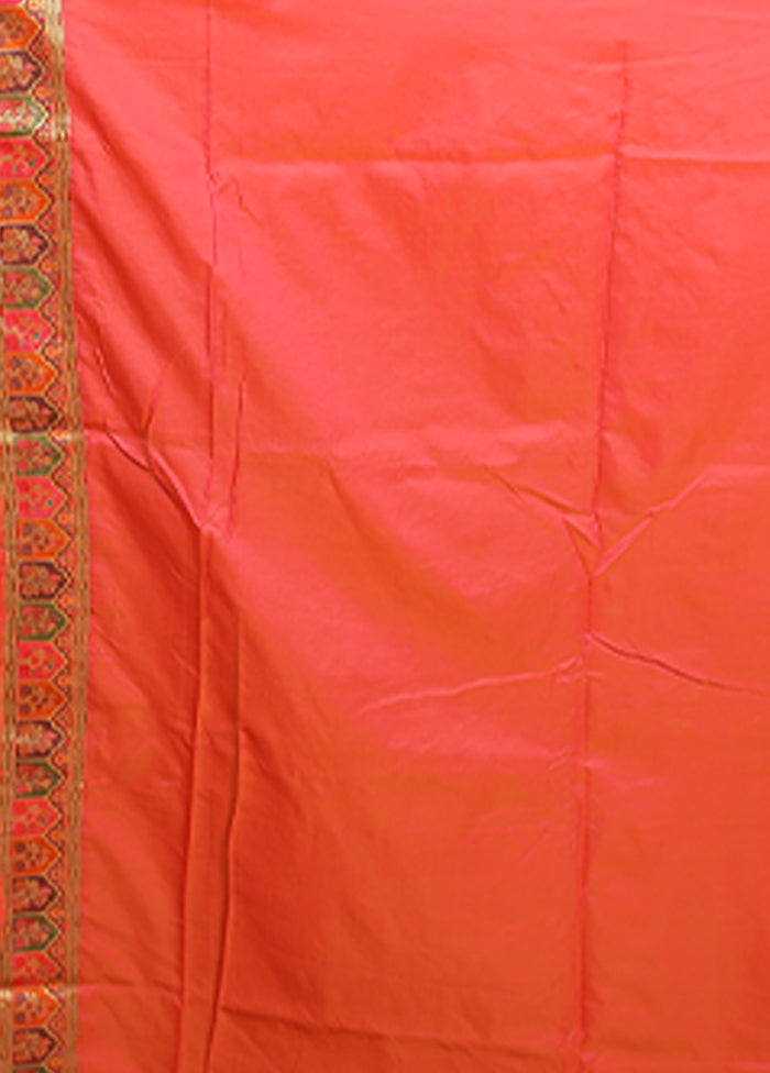 Pink Dupion Silk Saree With Blouse Piece