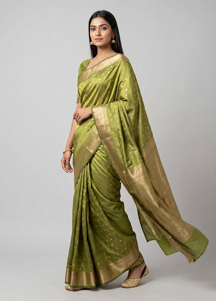 Green Kanjivaram Silk Saree With Blouse Piece