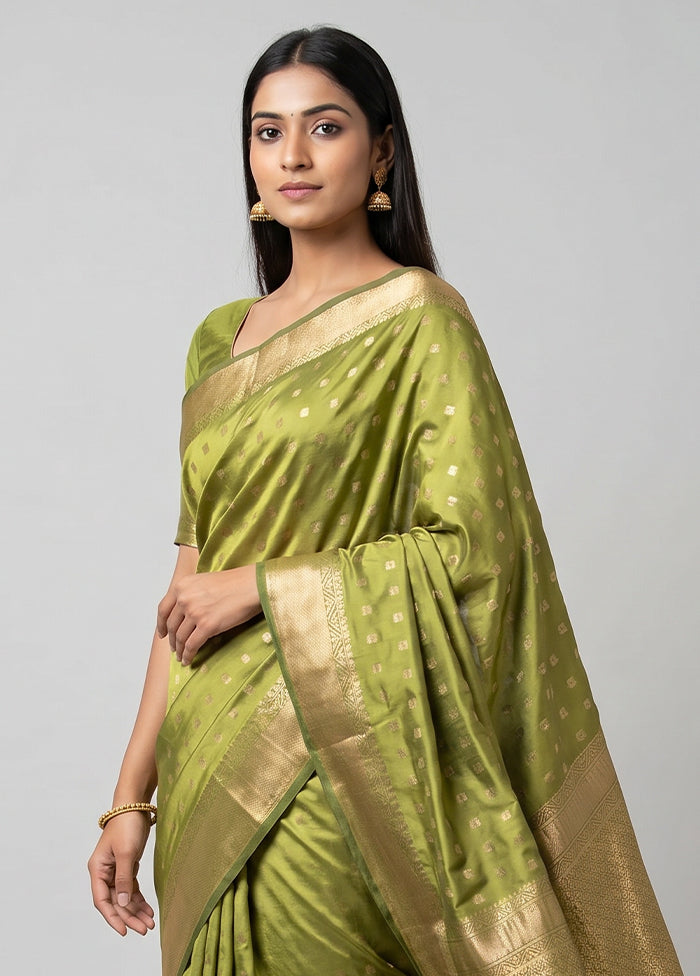Green Kanjivaram Silk Saree With Blouse Piece