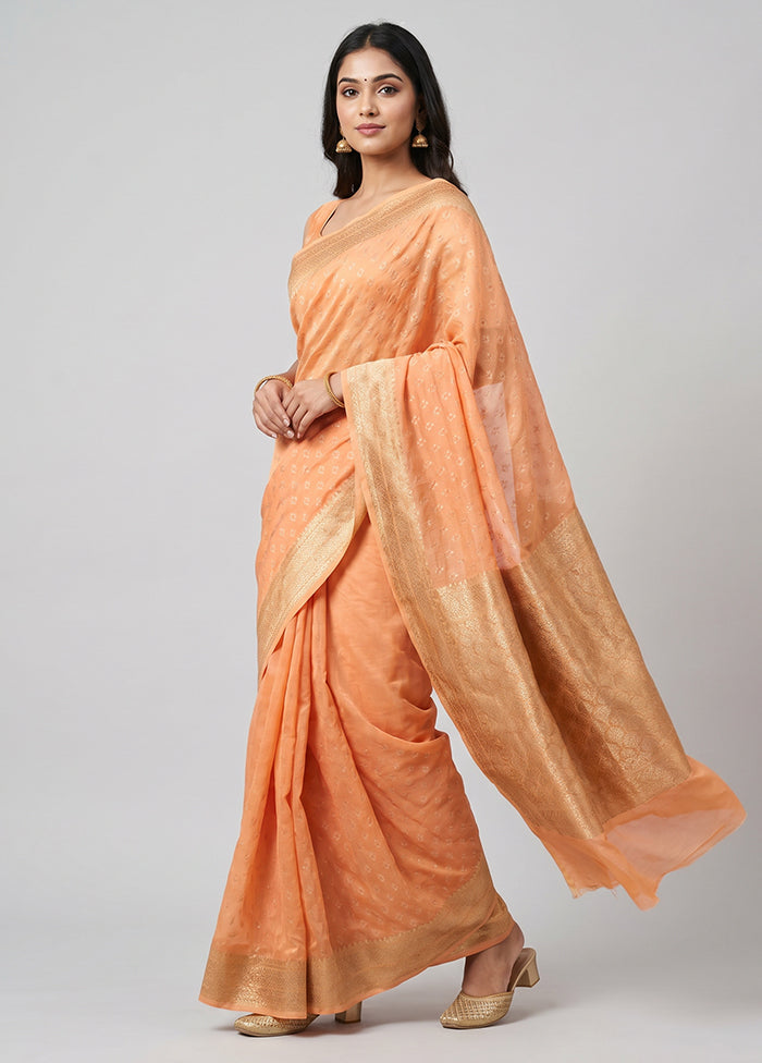 Yellow Dupion Silk Saree With Blouse Piece