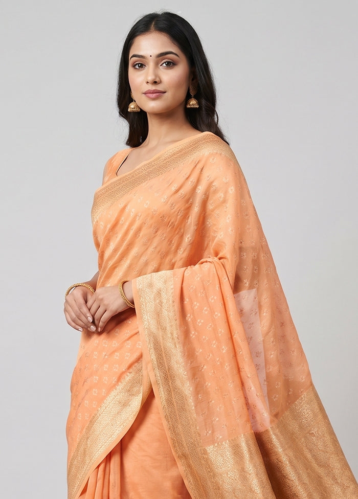 Yellow Dupion Silk Saree With Blouse Piece