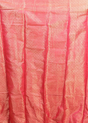 Pink Dupion Silk Saree With Blouse Piece