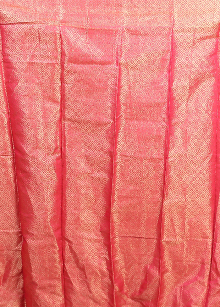Pink Dupion Silk Saree With Blouse Piece