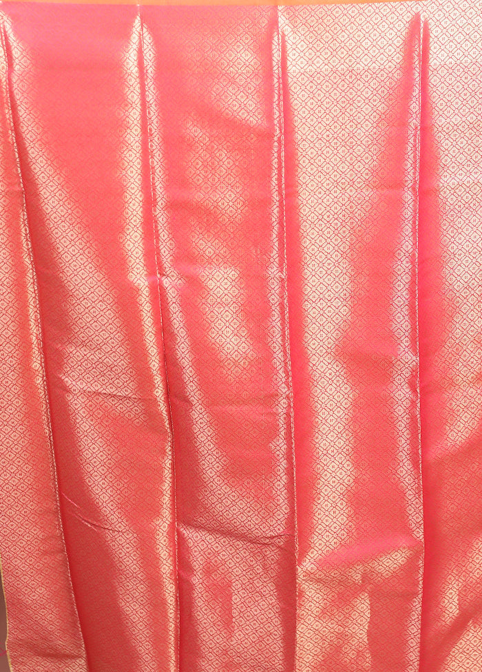 Pink Dupion Silk Saree With Blouse Piece