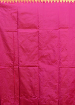 Pink Kanjivaram Silk Saree With Blouse Piece