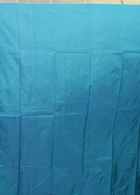 Blue Kanjivaram Silk Saree With Blouse Piece