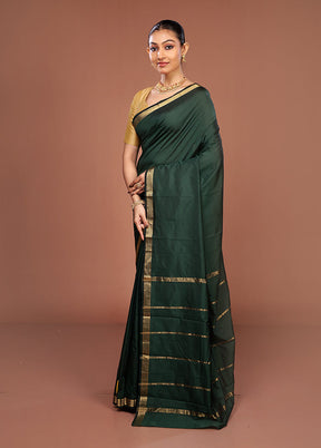 Green Kanjivaram Silk Saree With Blouse Piece