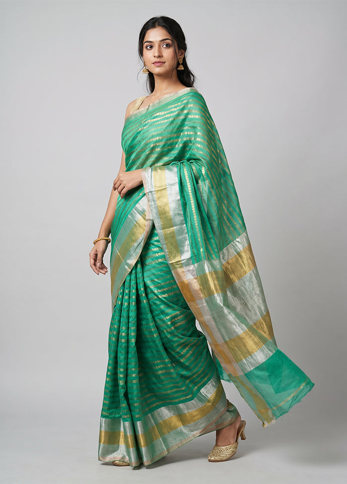 Blue Handloom Dupion Pure Silk Saree With Blouse Piece