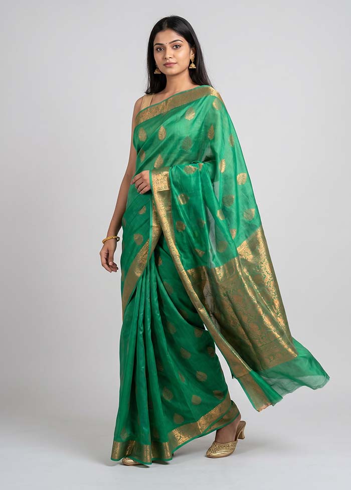 Blue Tussar Silk Saree With Blouse Piece