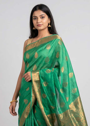 Blue Tussar Silk Saree With Blouse Piece