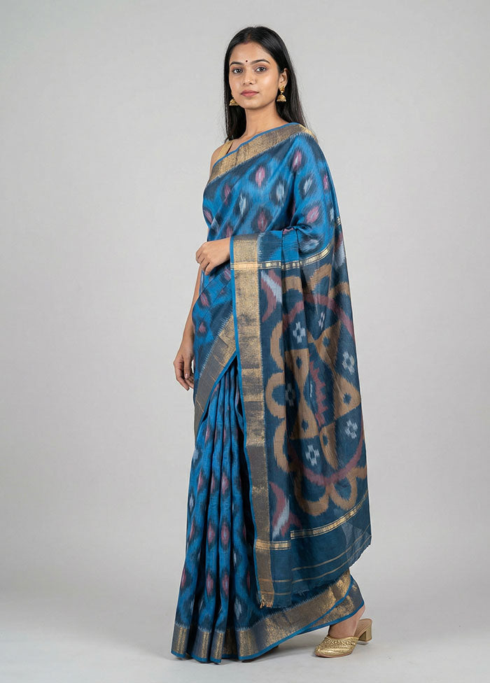 Multicolor Pure Cotton Saree With Blouse Piece