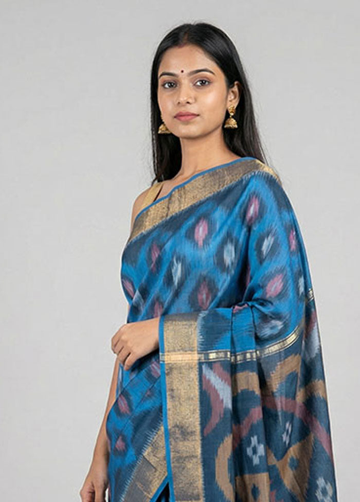 Multicolor Pure Cotton Saree With Blouse Piece