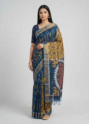 Multicolor Pure Cotton Saree With Blouse Piece