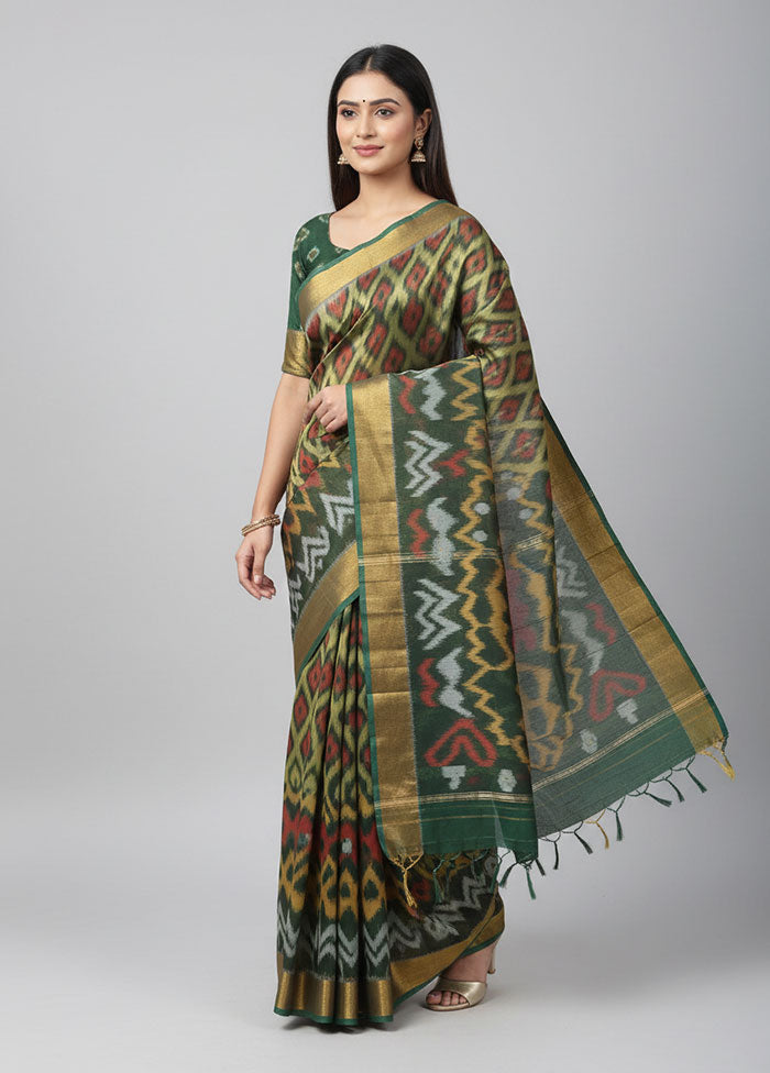 Multicolor Pure Cotton Saree With Blouse Piece