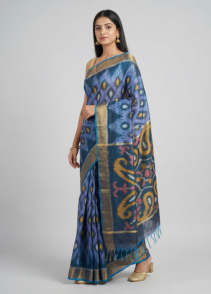 Multicolor Pure Cotton Saree With Blouse Piece