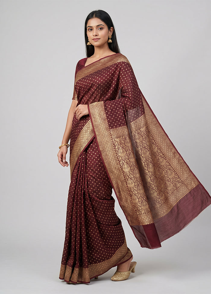 Purple Kora Silk Saree With Blouse Piece