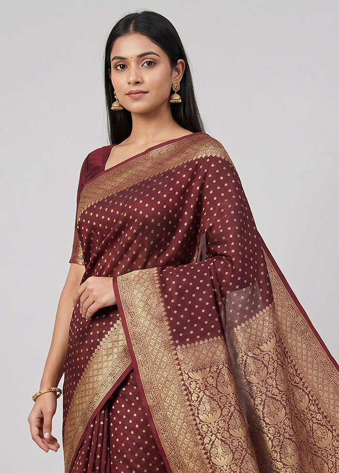 Purple Kora Silk Saree With Blouse Piece
