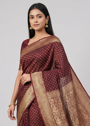 Purple Kora Silk Saree With Blouse Piece